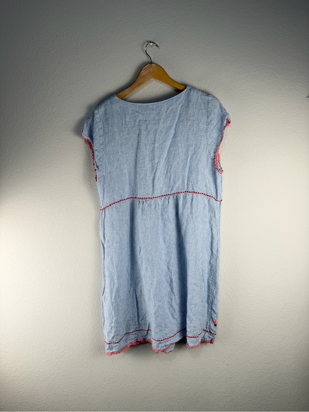 Boden Bea Linen Embroidered Dress Sz 14 - Picture 7 of 8